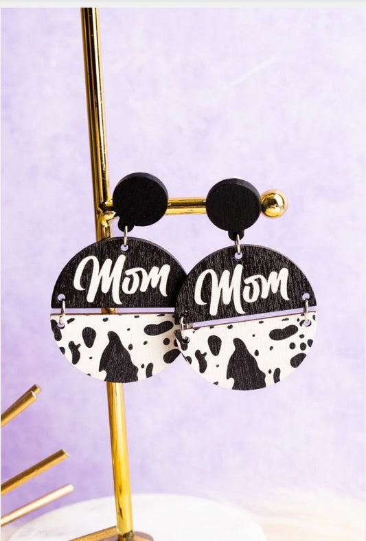 Mom cow earrings