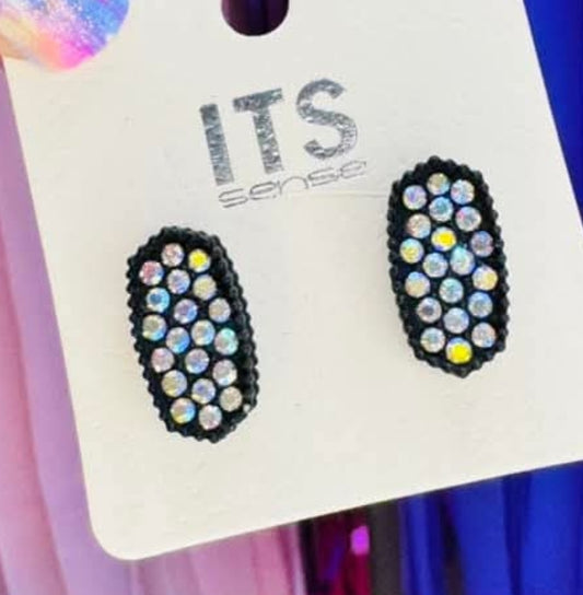 Black diamond stud earrings