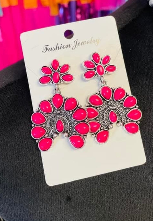 Hot pink earrings