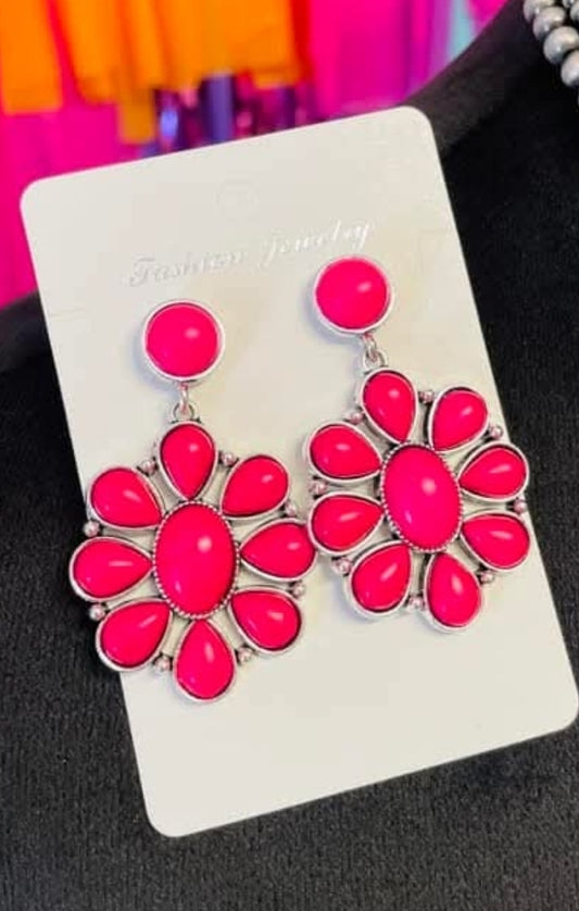 Hot pink earrings