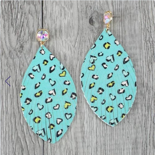 Turquoise hearts earrings