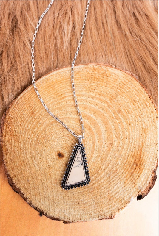 White triangle necklace