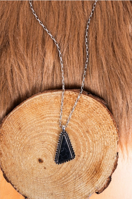 Black triangle necklace