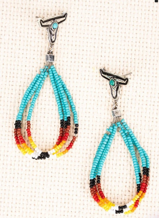 Cow deed bead earrings