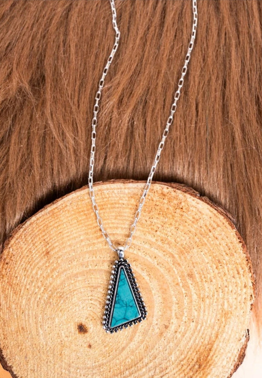 Turquoise triangle necklace