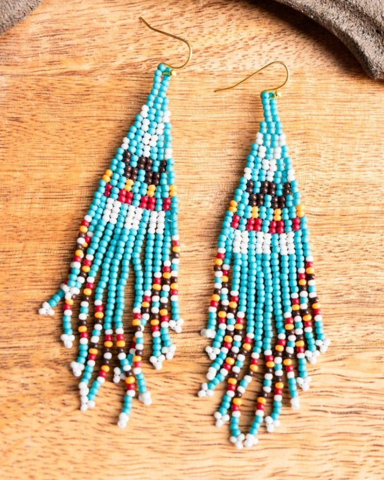 Blue sky seed bead earrings