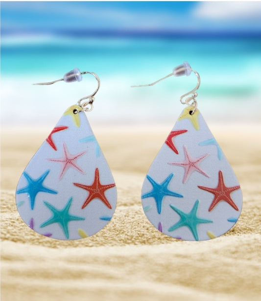 Colorful starfish earrings