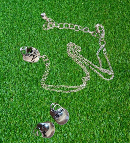 Football necklace and earrings