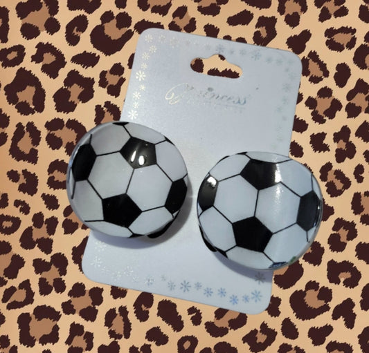 Soccer ball hair clips