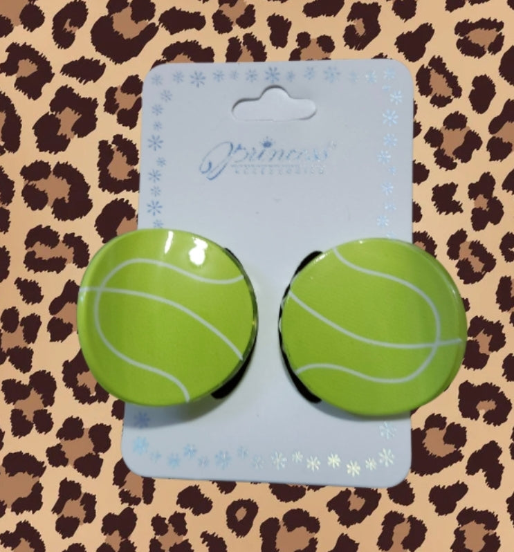 Tennis ball hair clips