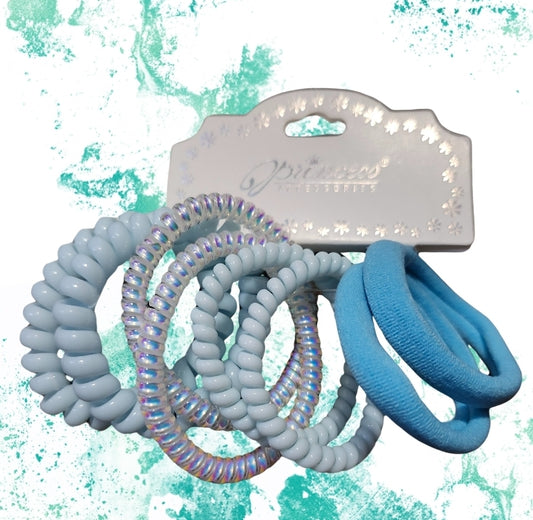 Light blue hair ties
