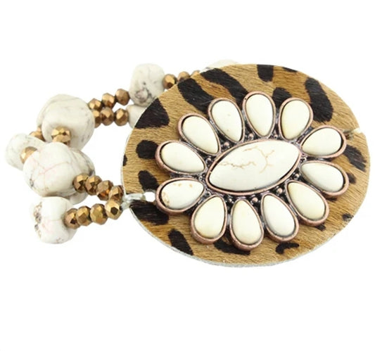 White cheetah bracelet
