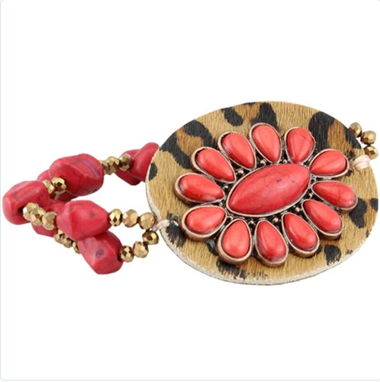Red cheetah bracelet