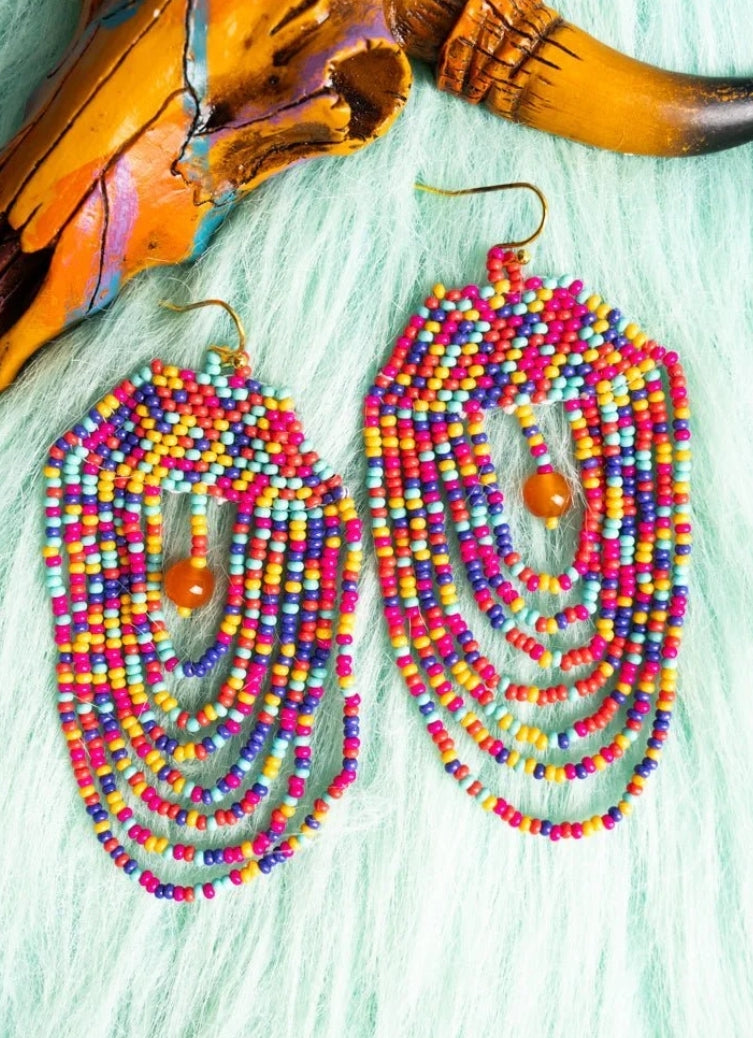 Colorful beads earrings