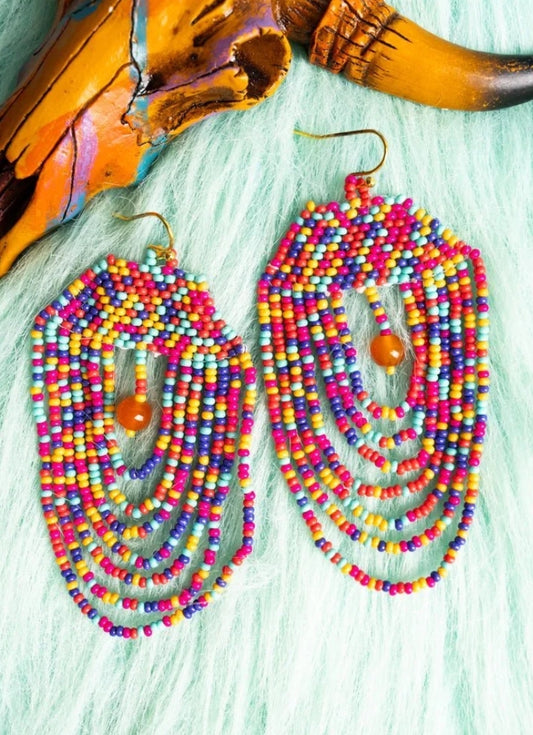 Colorful beads earrings