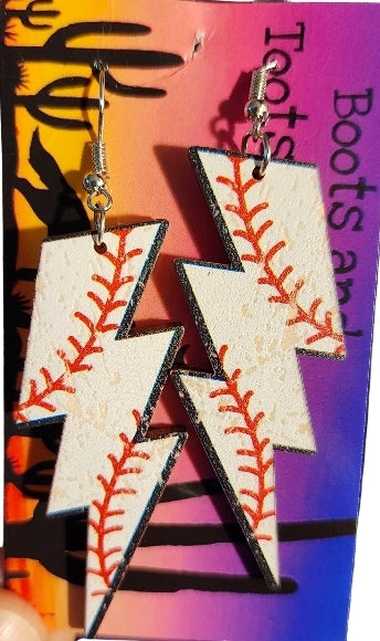 Baseball lighting earrings