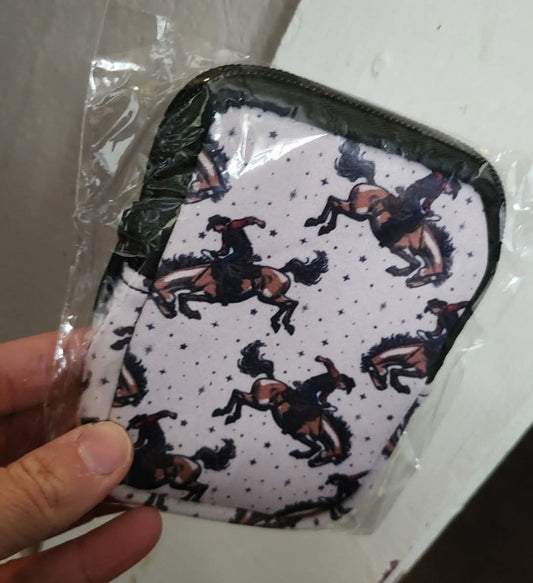 Bucking horse keychain pouch