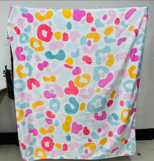 Colorful cheetah baby blanket