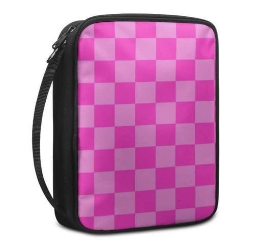 Pink checkered bible cover