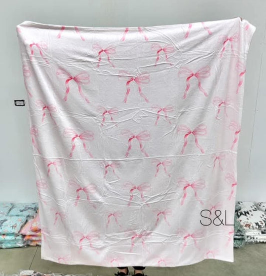 Bows baby blanket