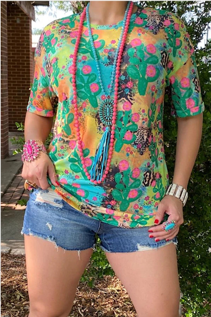 Colorful cactus shirt