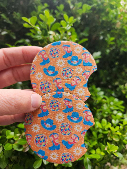 Orange cowboy car coaster