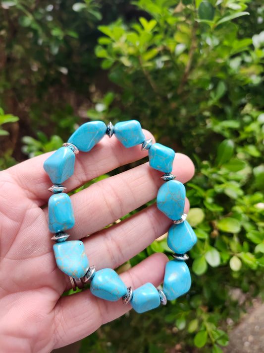 Turquoise rock bracelet