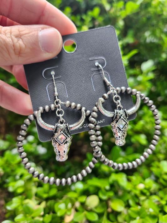 Cow skull earrings