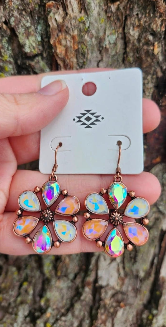 Flower pink earrings
