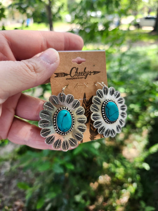 Turquoise stone earrings