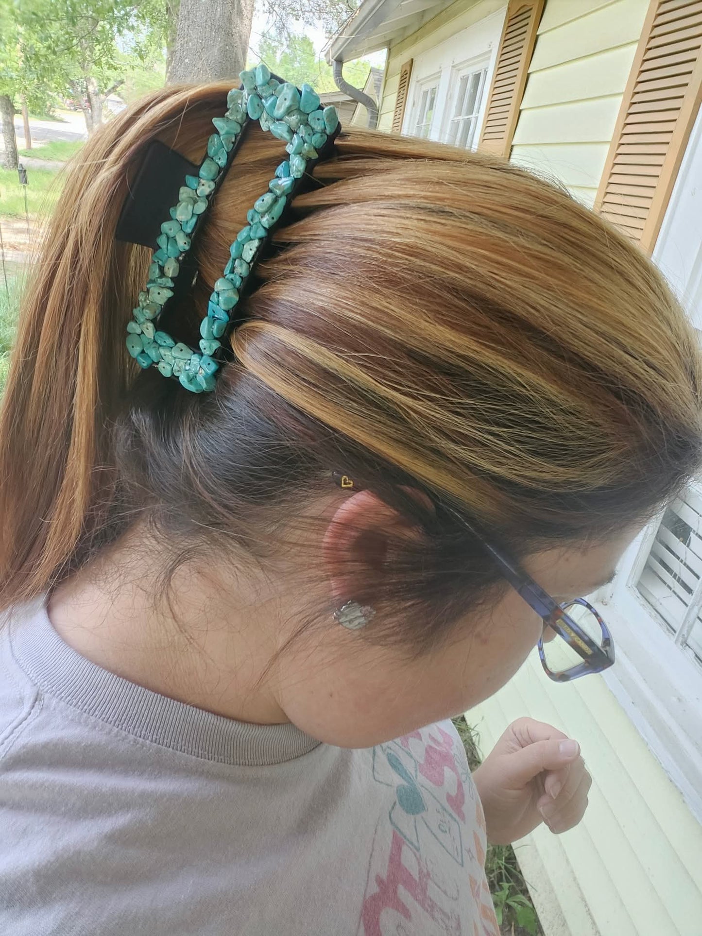 Turquoise claw clips