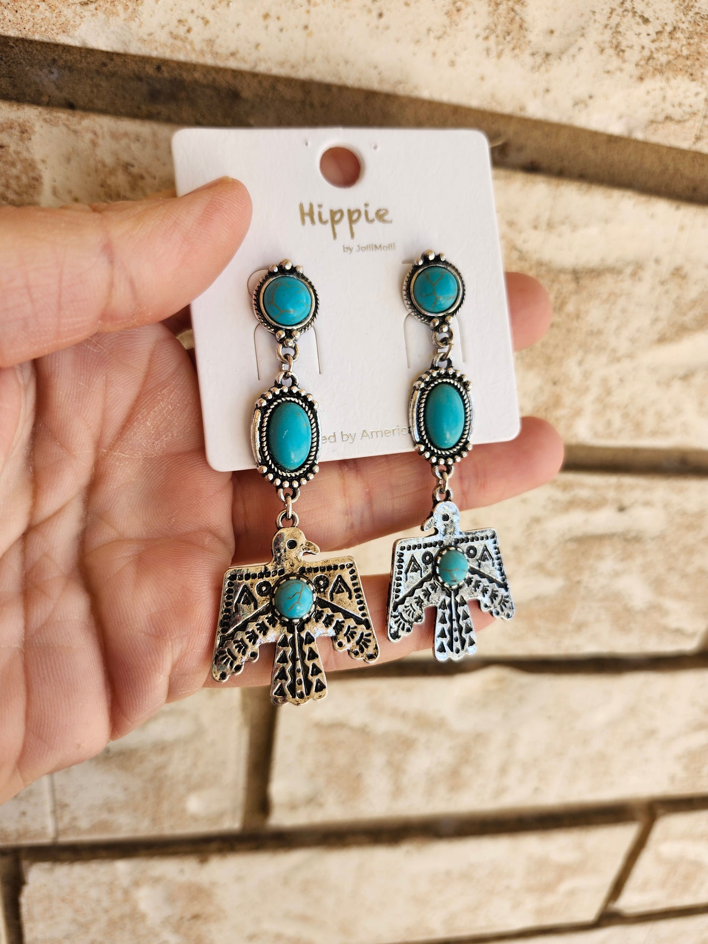 Free bird turquoise earrings