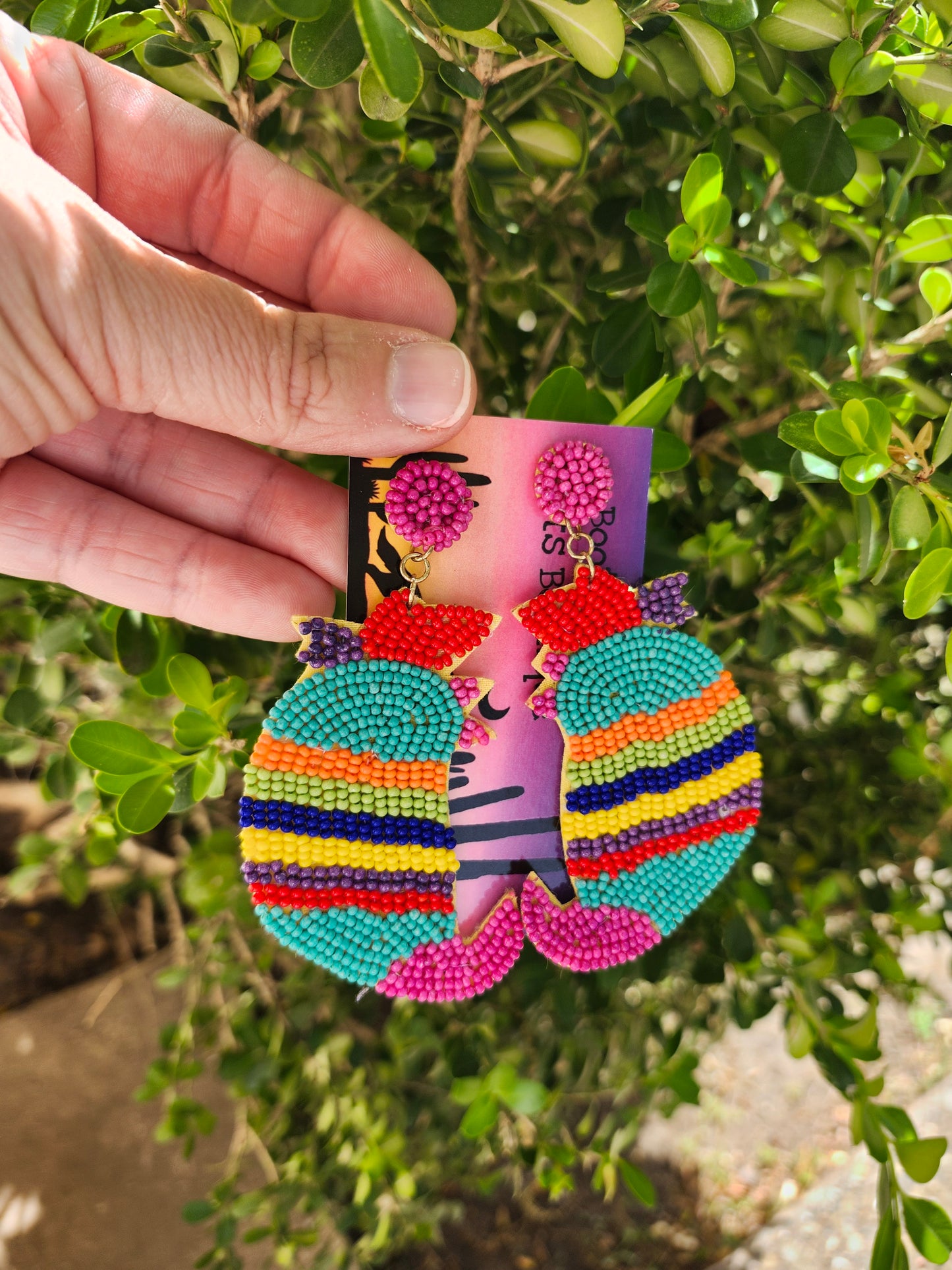 Armadillo seabead earrings