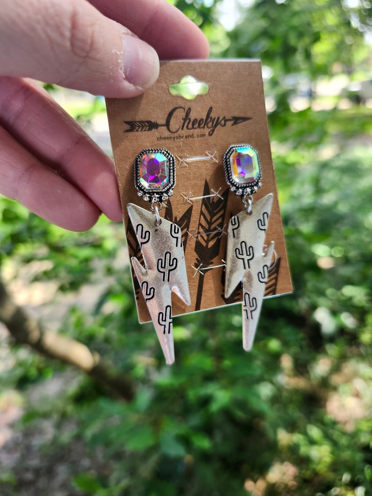 Ab cactus earrings