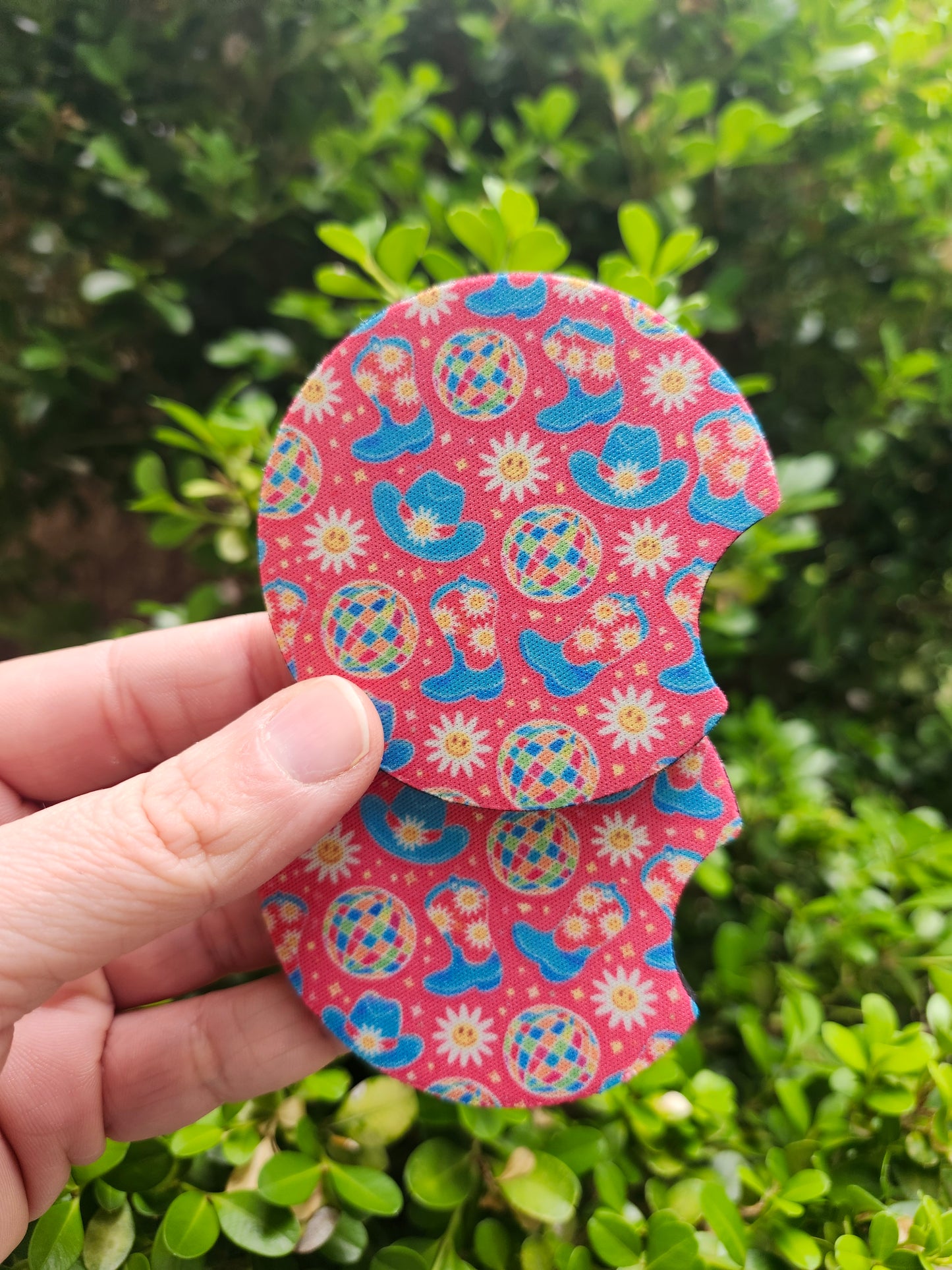 Pink cowboy hats car coaster