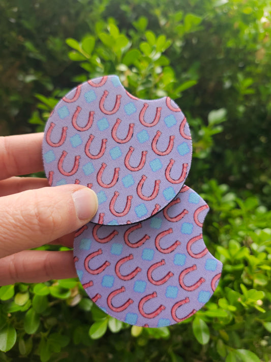 Purple horseshoe car coaster