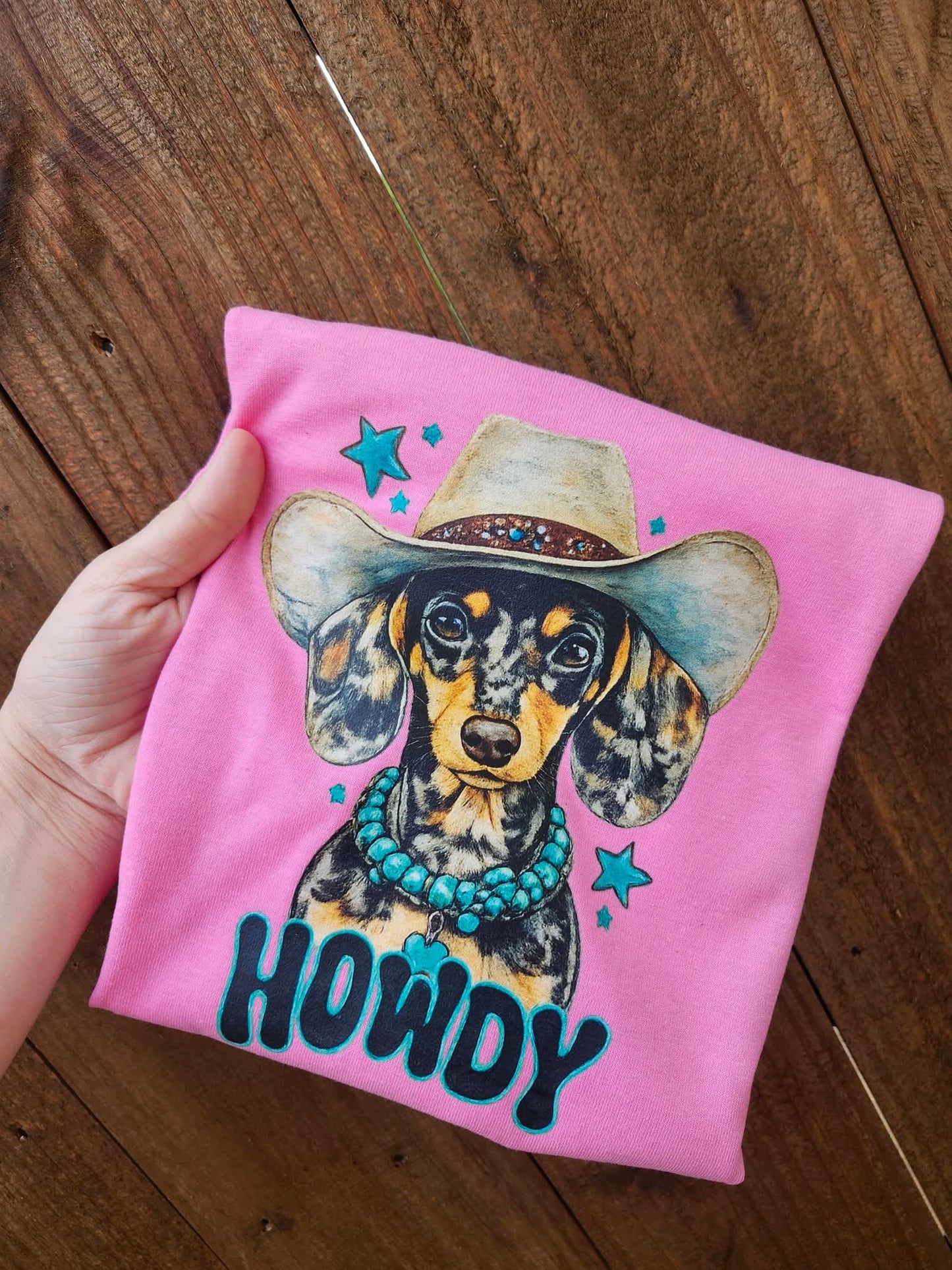 Howdy dog girl shirt