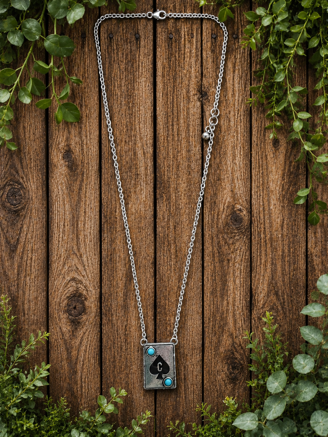 Letter card C necklace