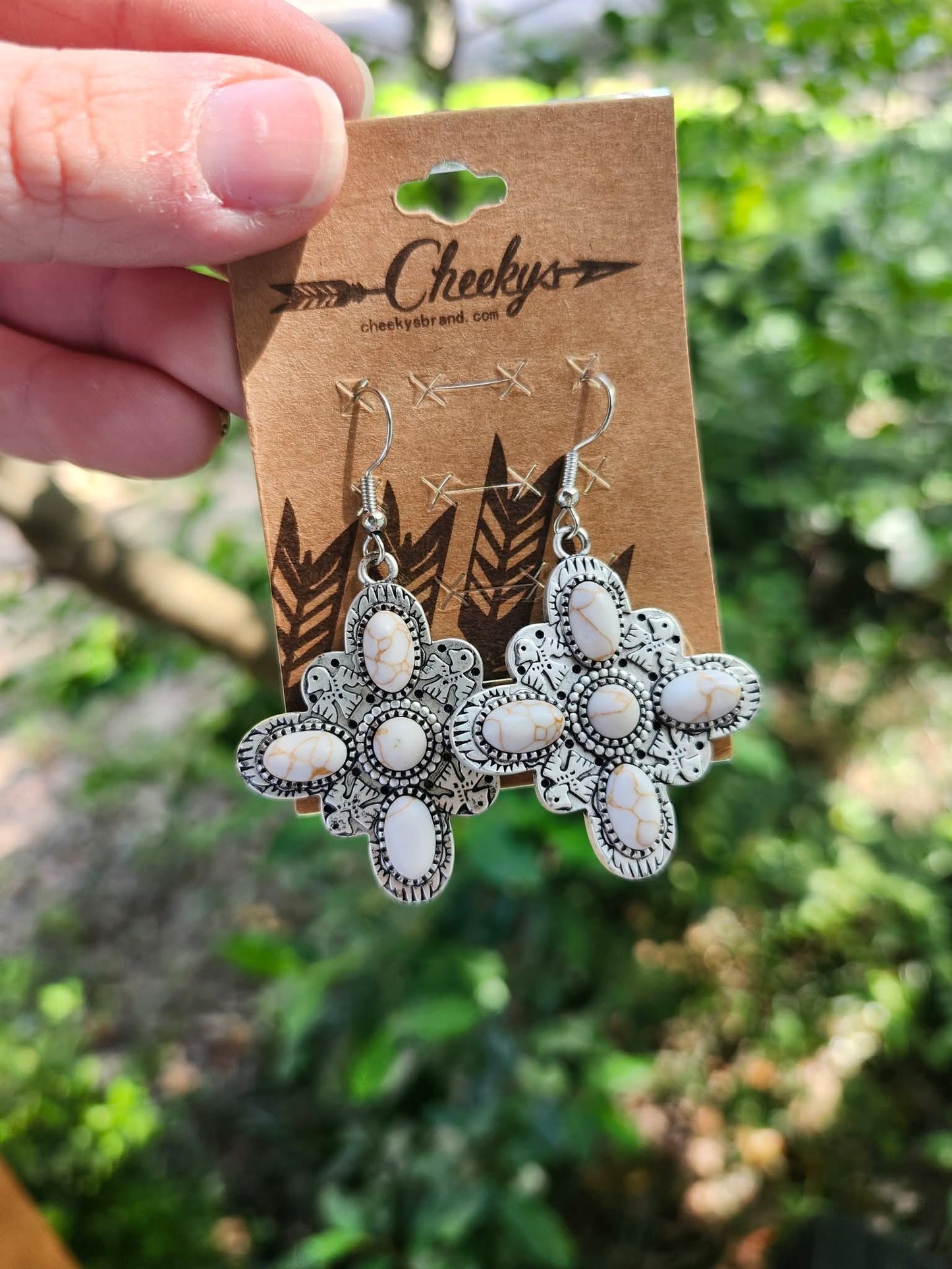 White stone earring