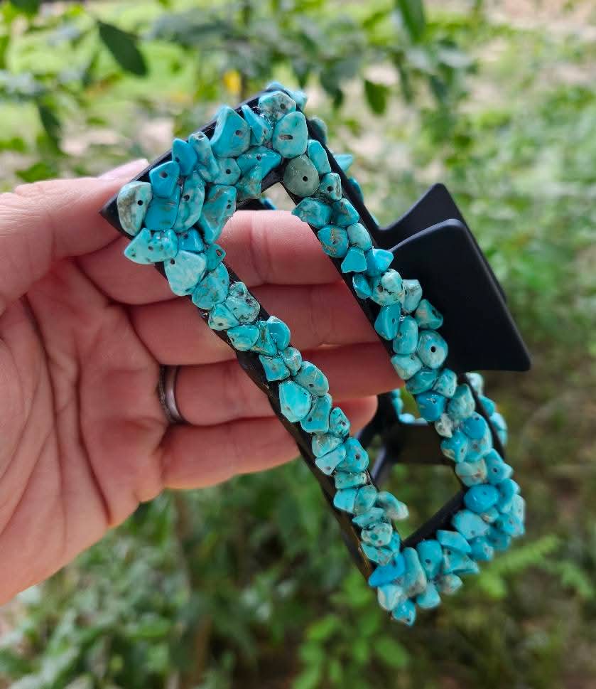 Turquoise claw clips