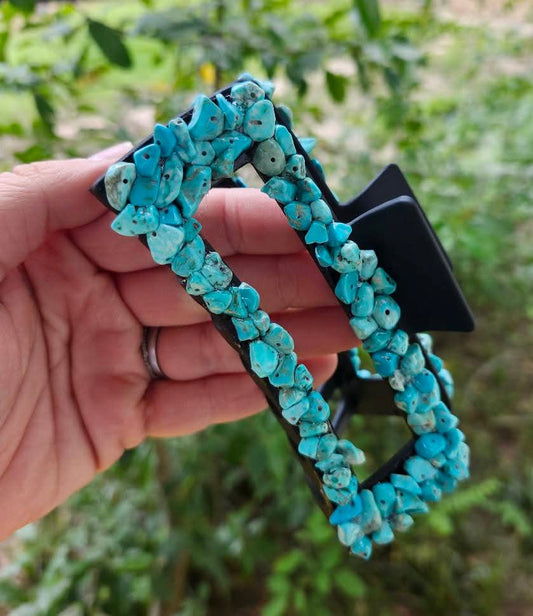 Turquoise claw clips