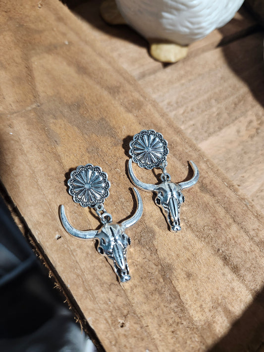 Cow skull earrings