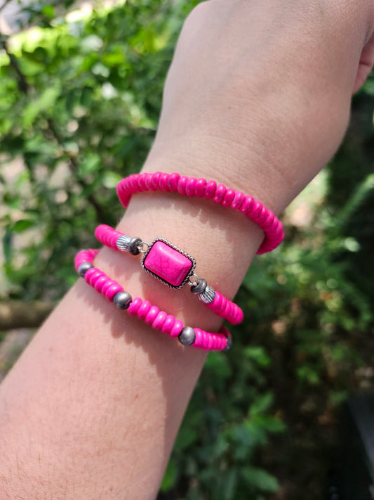 Pink stone bracelet