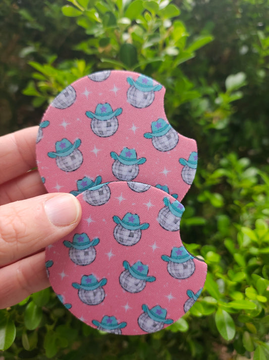 Disco ball hat car coaster