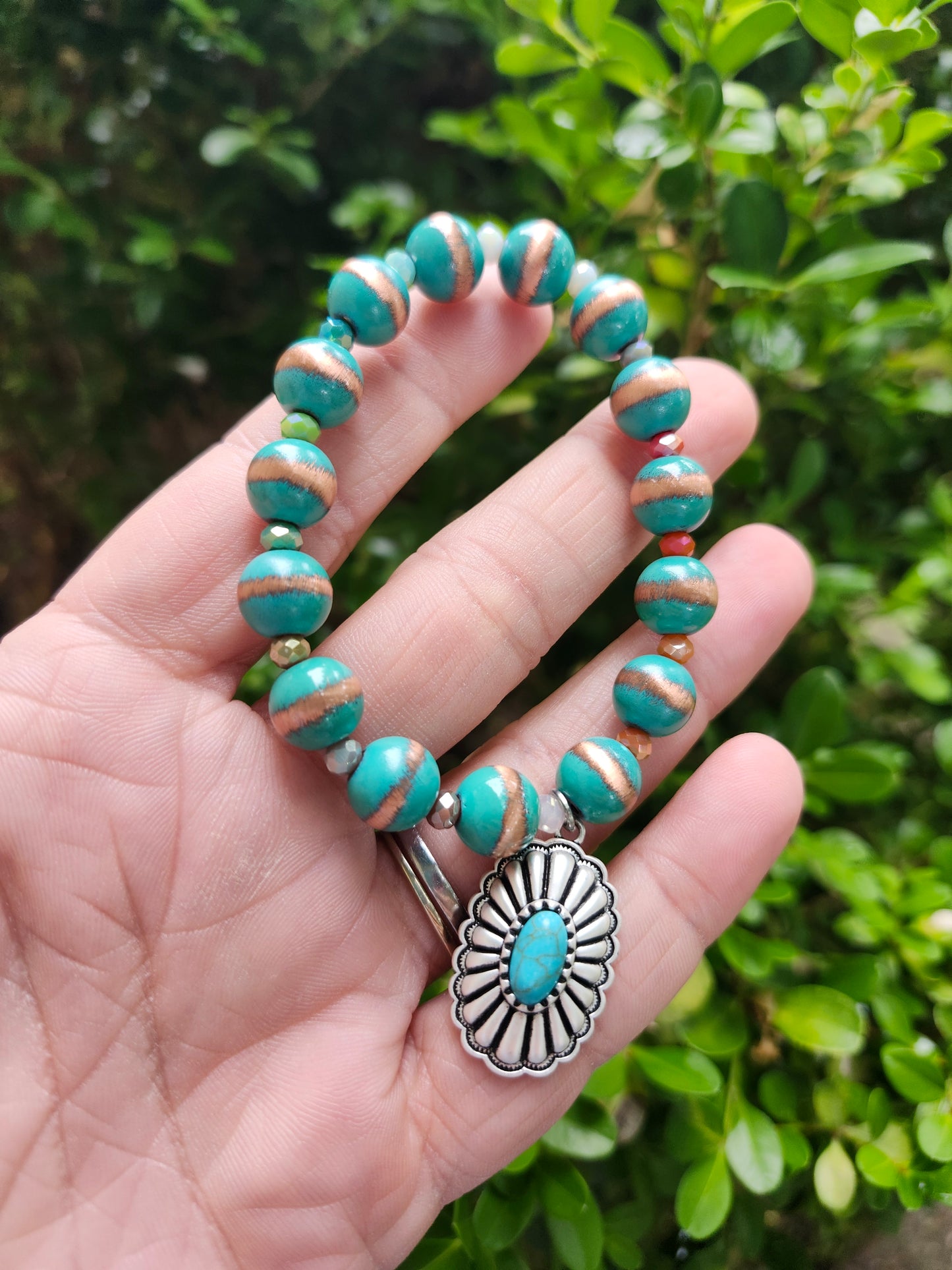 Turquoise concho bracelet