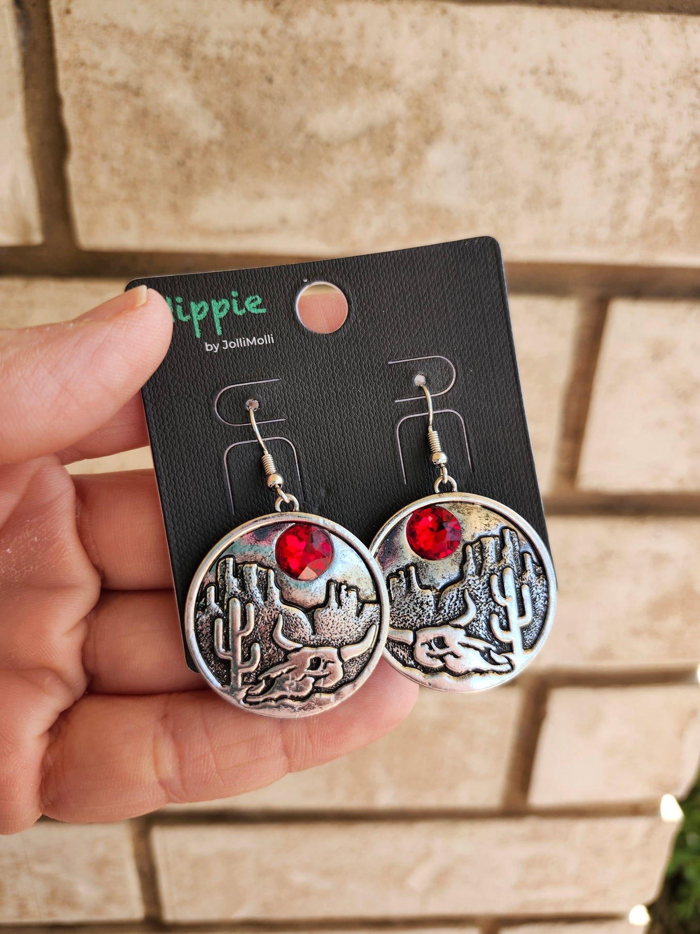 Red desert earrings