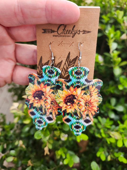 Arrow sunflower earrings