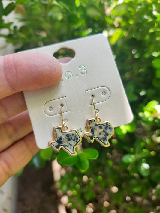 Black tan tx earrings 1