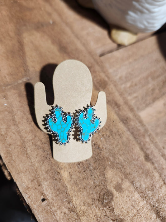 Cactus studs earrings
