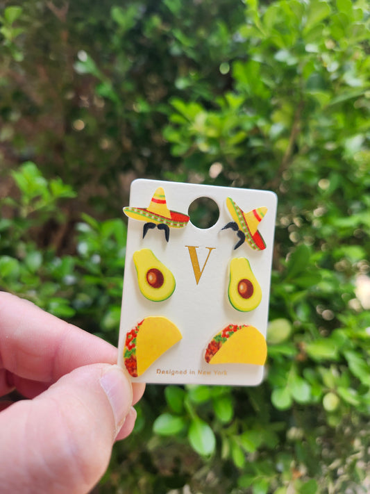 Taco earrings 3 pack